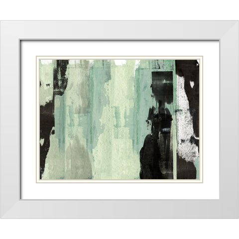 Green Energy II White Modern Wood Framed Art Print with Double Matting by Cartissi