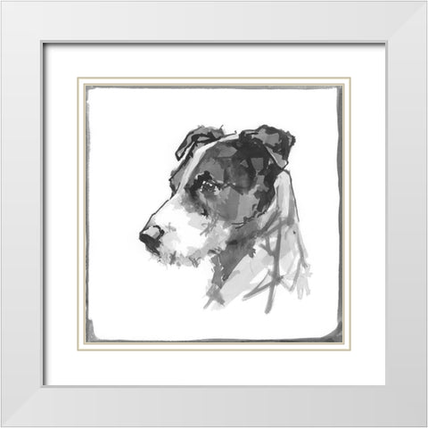 Fox Terrier  White Modern Wood Framed Art Print with Double Matting by Cartissi