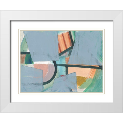 Blueblock I  White Modern Wood Framed Art Print with Double Matting by Cartissi