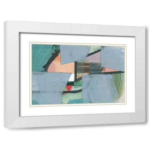 Blueblock II  White Modern Wood Framed Art Print with Double Matting by Cartissi