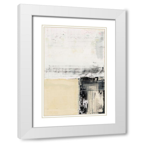 Block Standing I  White Modern Wood Framed Art Print with Double Matting by Cartissi