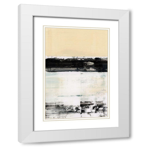 Block Standing II White Modern Wood Framed Art Print with Double Matting by Cartissi