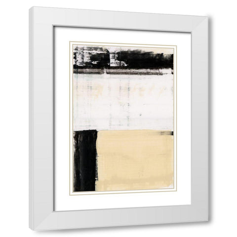 Block Standing III White Modern Wood Framed Art Print with Double Matting by Cartissi