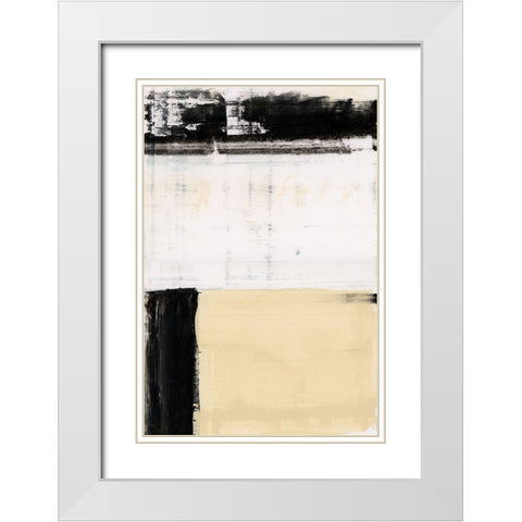 Block Standing III White Modern Wood Framed Art Print with Double Matting by Cartissi