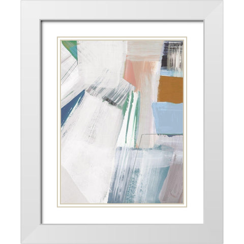 Buildings II White Modern Wood Framed Art Print with Double Matting by Cartissi