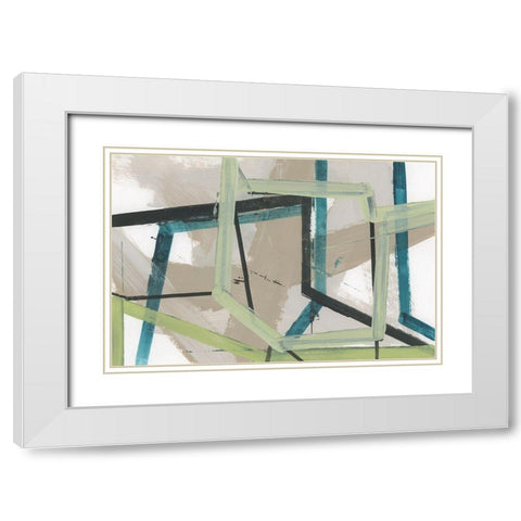 Structure II White Modern Wood Framed Art Print with Double Matting by Cartissi