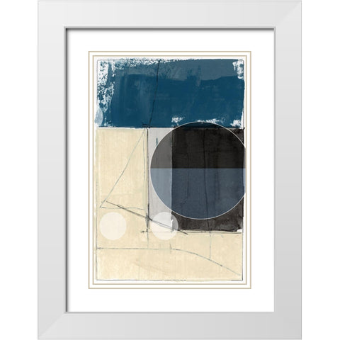 Bluff Block III White Modern Wood Framed Art Print with Double Matting by cartissi