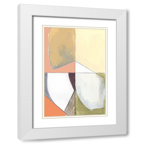 Creamsicle Shapes I  White Modern Wood Framed Art Print with Double Matting by Cartissi