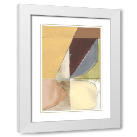Creamsicle Shapes II  White Modern Wood Framed Art Print with Double Matting by Cartissi