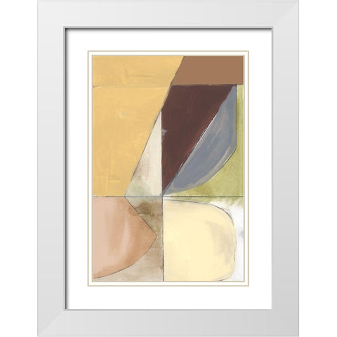 Creamsicle Shapes II  White Modern Wood Framed Art Print with Double Matting by Cartissi