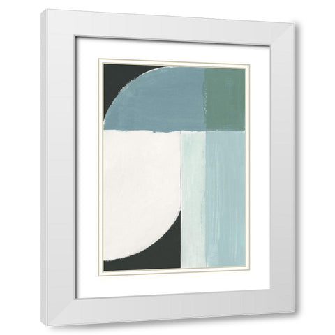 Curved Stream II  White Modern Wood Framed Art Print with Double Matting by Cartissi