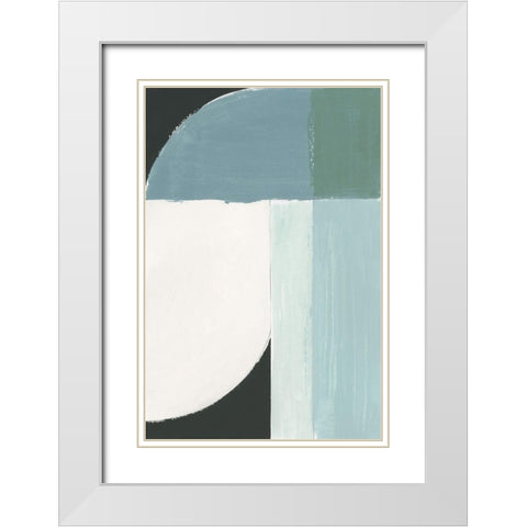 Curved Stream II  White Modern Wood Framed Art Print with Double Matting by Cartissi