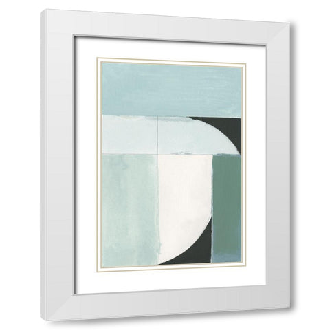Curved Stream III White Modern Wood Framed Art Print with Double Matting by Cartissi