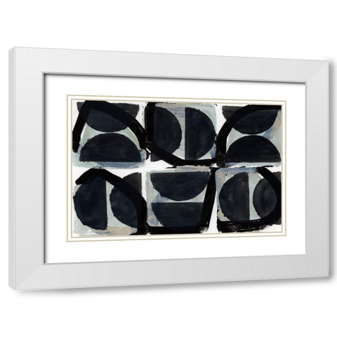 Dancing Block White Modern Wood Framed Art Print with Double Matting by Cartissi