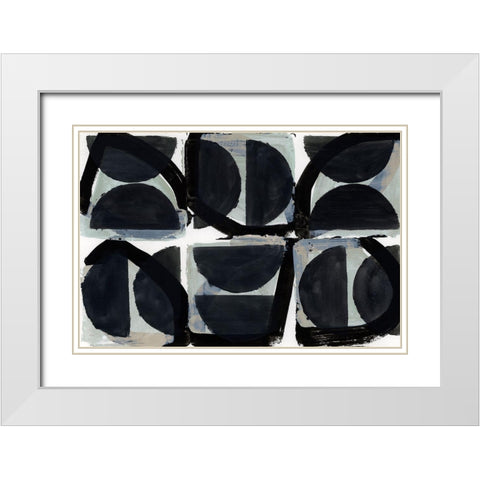 Dancing Block White Modern Wood Framed Art Print with Double Matting by Cartissi