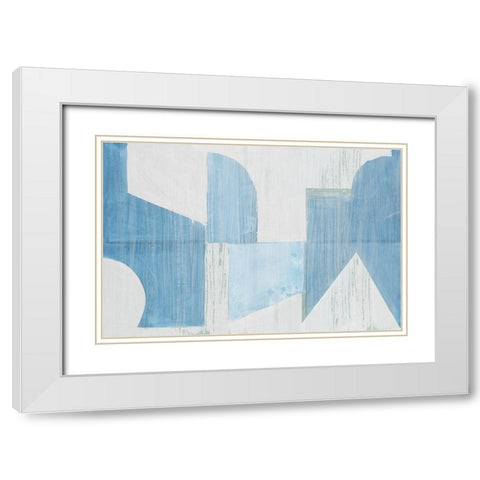 Midway Blue I  White Modern Wood Framed Art Print with Double Matting by Cartissi