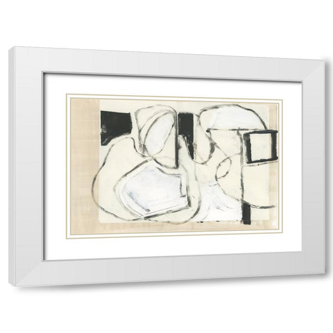 Settling Shapes I White Modern Wood Framed Art Print with Double Matting by Cartissi