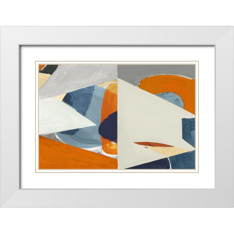 Overlapping Shapes I  White Modern Wood Framed Art Print with Double Matting by Cartissi