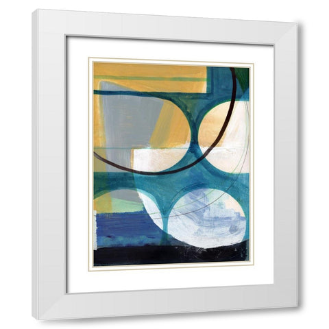 Promenades II White Modern Wood Framed Art Print with Double Matting by Cartissi