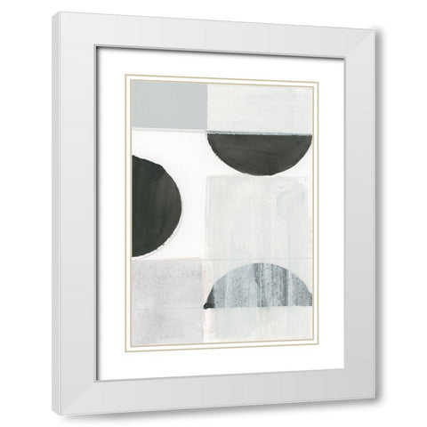 Shape Parade II White Modern Wood Framed Art Print with Double Matting by Cartissi