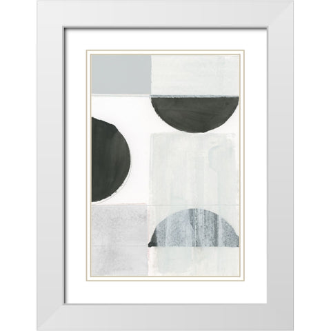 Shape Parade II White Modern Wood Framed Art Print with Double Matting by Cartissi