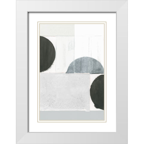 Shape Parade III White Modern Wood Framed Art Print with Double Matting by Cartissi