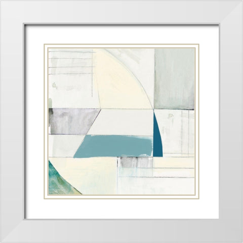 White Shapes I  White Modern Wood Framed Art Print with Double Matting by Cartissi