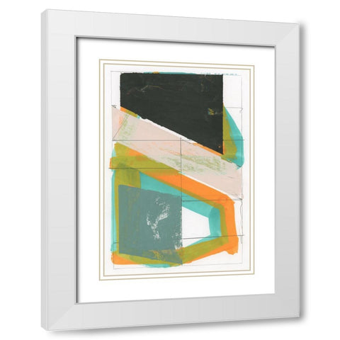 Gentle Geo II White Modern Wood Framed Art Print with Double Matting by Cartissi