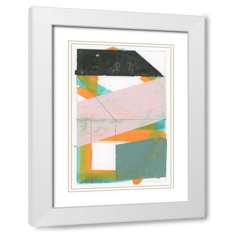 Gentle Geo III White Modern Wood Framed Art Print with Double Matting by Cartissi