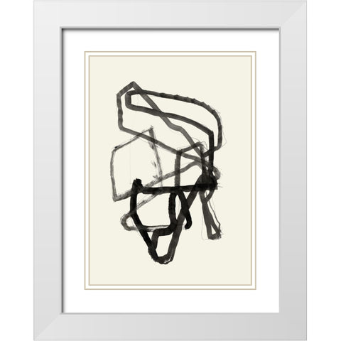 Conte I  White Modern Wood Framed Art Print with Double Matting by Cartissi