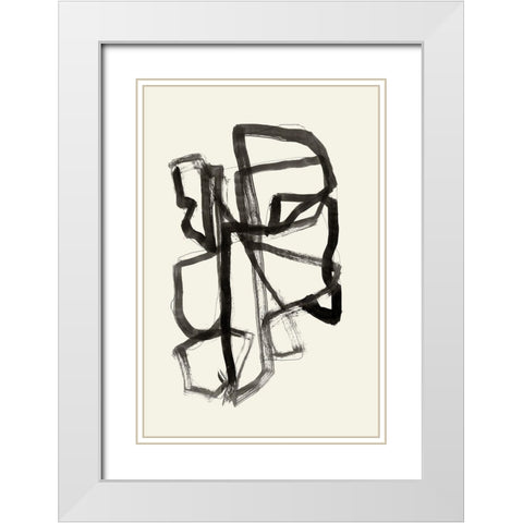 Conte II White Modern Wood Framed Art Print with Double Matting by Cartissi