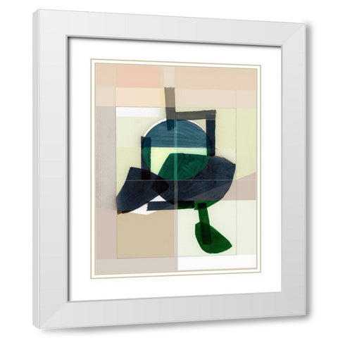 Earthly II White Modern Wood Framed Art Print with Double Matting by Cartissi