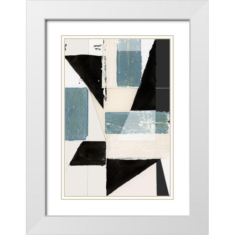 Monochrome Emblem I  White Modern Wood Framed Art Print with Double Matting by Cartissi