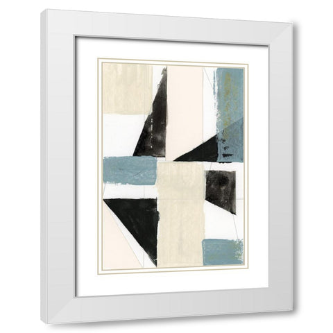 Monochrome Emblem III White Modern Wood Framed Art Print with Double Matting by Cartissi