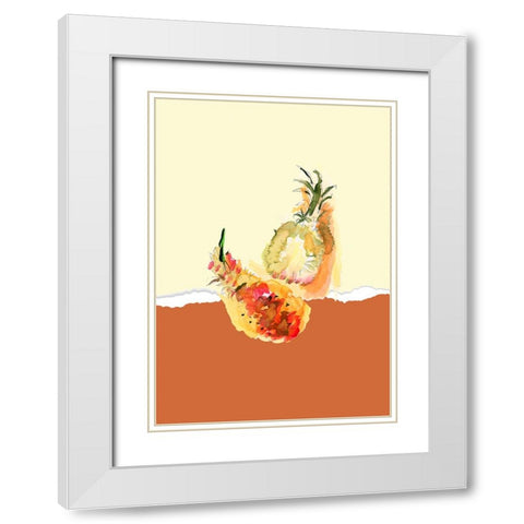 Fruit Contrast III White Modern Wood Framed Art Print with Double Matting by Cartissi