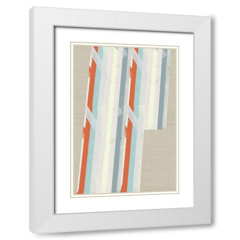Three Stripes I  White Modern Wood Framed Art Print with Double Matting by Cartissi