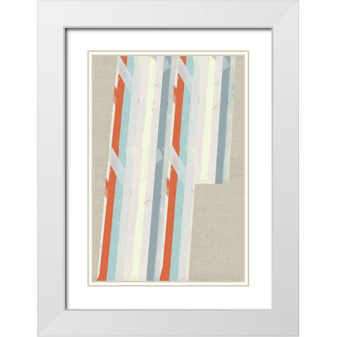 Three Stripes I  White Modern Wood Framed Art Print with Double Matting by Cartissi