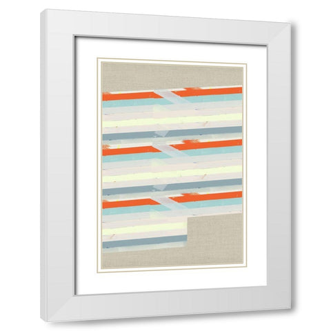 Three Stripes II  White Modern Wood Framed Art Print with Double Matting by Cartissi