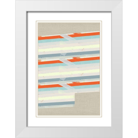 Three Stripes II  White Modern Wood Framed Art Print with Double Matting by Cartissi