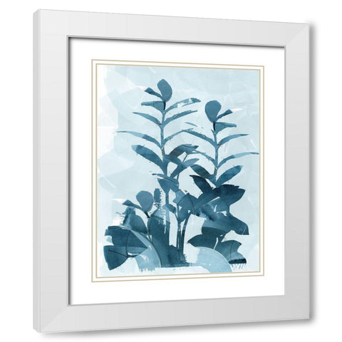Blue Seaweed II  White Modern Wood Framed Art Print with Double Matting by cartissi