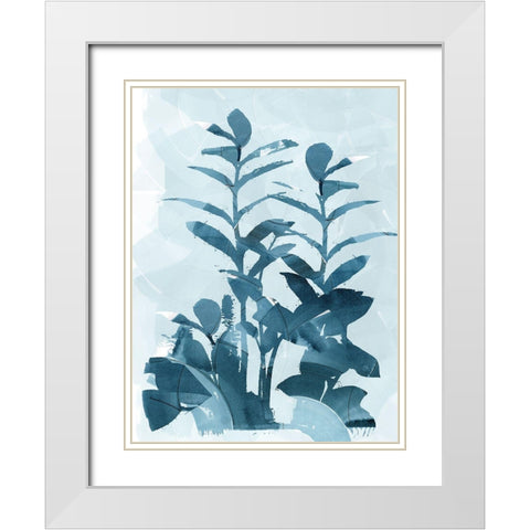 Blue Seaweed II  White Modern Wood Framed Art Print with Double Matting by cartissi