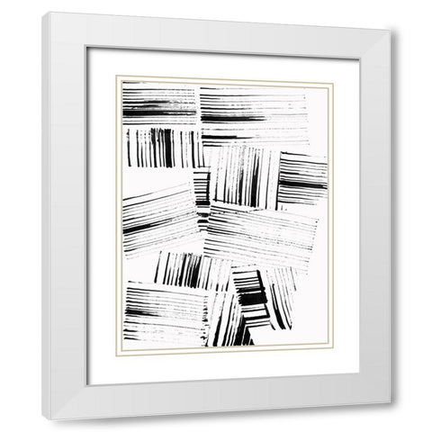 Black Strokes II  White Modern Wood Framed Art Print with Double Matting by Cartissi