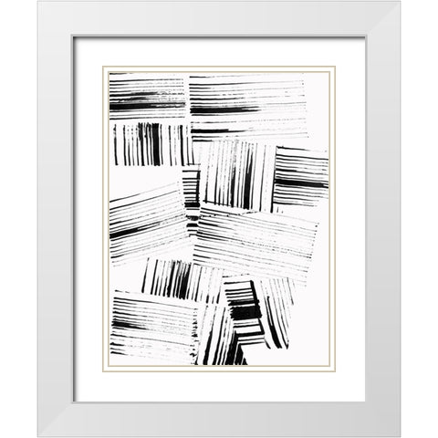 Black Strokes II  White Modern Wood Framed Art Print with Double Matting by Cartissi