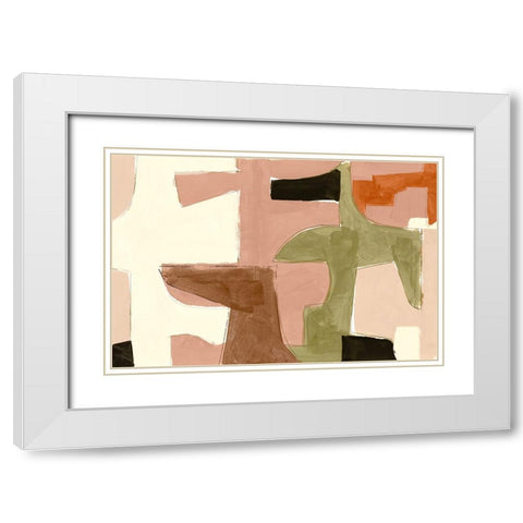 New Jigsaw I White Modern Wood Framed Art Print with Double Matting by Cartissi