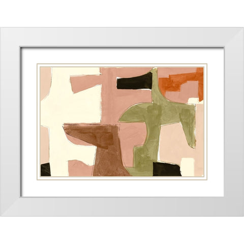 New Jigsaw I White Modern Wood Framed Art Print with Double Matting by Cartissi