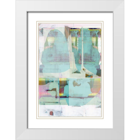 Electric Love I White Modern Wood Framed Art Print with Double Matting by Cartissi