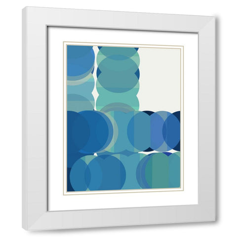 Repeat Dot Repeat I White Modern Wood Framed Art Print with Double Matting by Cartissi