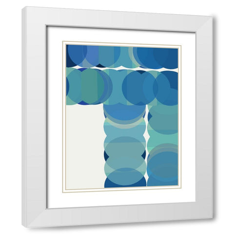 Repeat Dot Repeat II White Modern Wood Framed Art Print with Double Matting by Cartissi