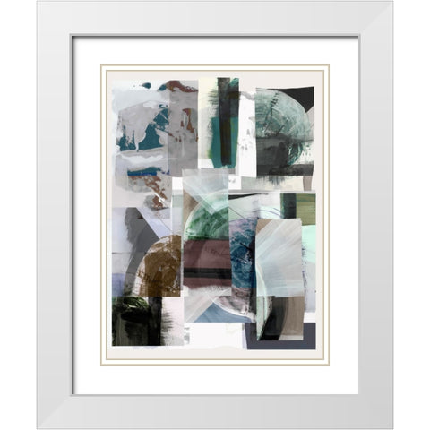 Inky Patchwork II White Modern Wood Framed Art Print with Double Matting by Cartissi