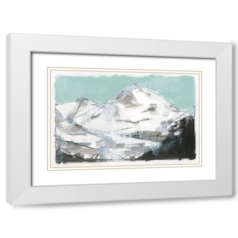 Mountain Blue I  White Modern Wood Framed Art Print with Double Matting by Cartissi